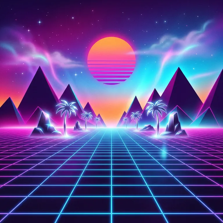 80s synthwave vista